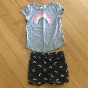GAP Rainbow Shorts and Sequin Rainbow Top